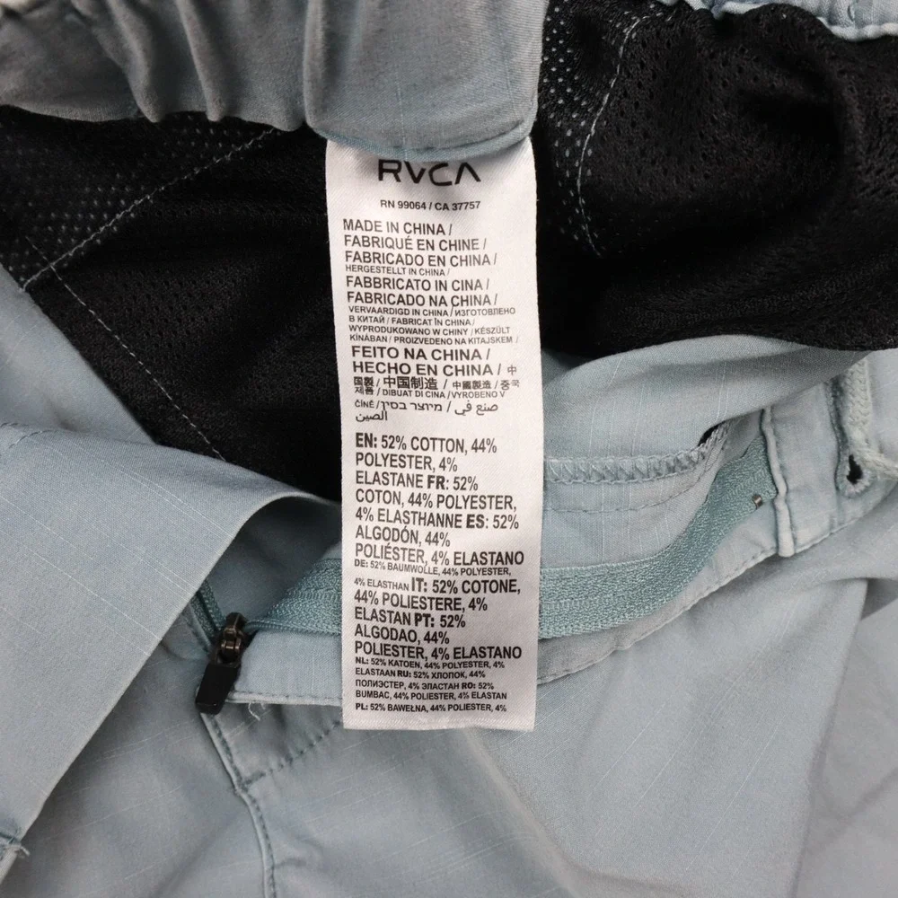 RVCA Shorts Mens 36 All-Time Hybrid Chino Flap‎ Pocket Casual Stretch Beach Blue